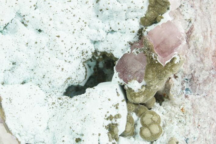 Gemmy Cobaltoan Calcite Crystals w/ Chrysocolla - DR Congo #354943